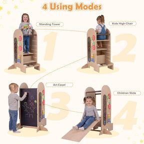 Learning Tower Toddler Tower, Kids Step Stool with Adjustable Height, Chalkboard & Slide