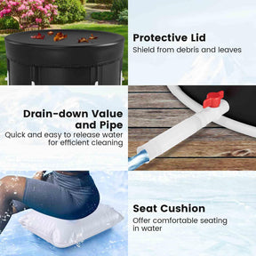 Ice Bath Tub for Adult, Outdoor Ice Plunge Tub w/Lid, Foldable Athletes Cold Therapy Tub at Home Garden Yard