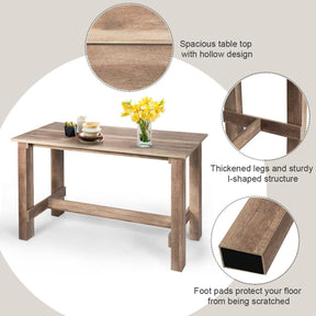 Giantex Dining Table, Rectangular Counter Height Table, Retro Kitchen Table, Space-Saving Bar Table for Dining Room
