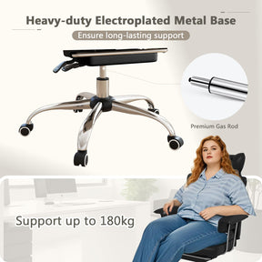 180 kg Big & Tall Office Chair, Executive Desk Chair w/ Retractable Footrest, Adjustable Height