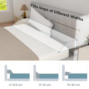 Giantex Full Bed Wedge Pillow for Headboard Gap, Headboard Pillow w/ 2 Storage Pockets