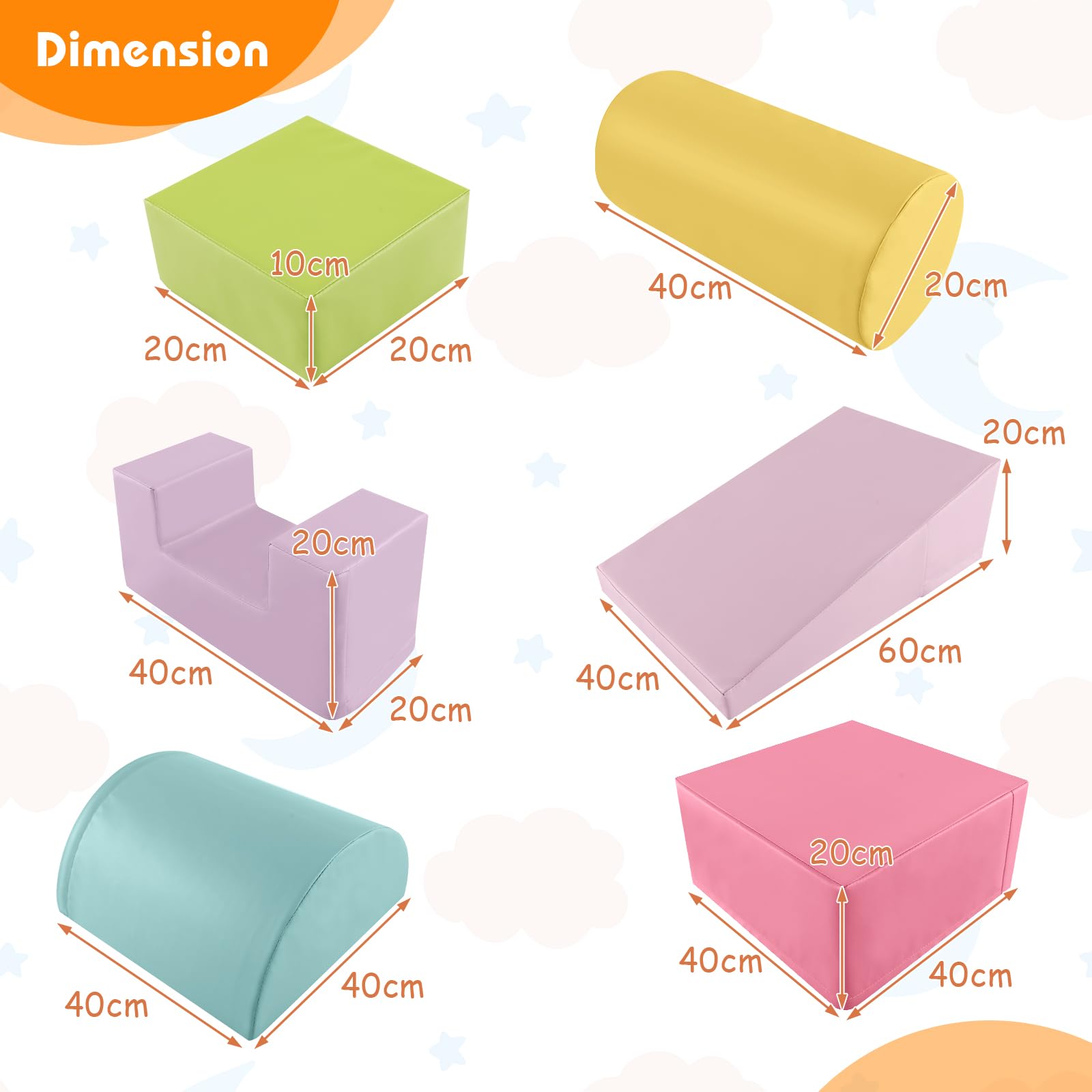 6PCS Kids Crawl & Climb Foam Play Set