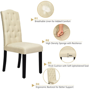 Giantex 2 Pcs Dining Chairs Tufted Upholstered Seat