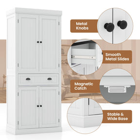 183.5CM Kitchen Pantry Storage Cabinet, Tall Freestanding Cupboard