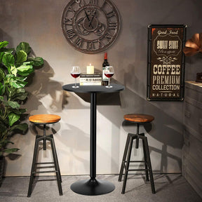 Giantex Pub Bar Table 60cm Round Top 102cm Height Modern Style Standing Circular Cocktail Table
