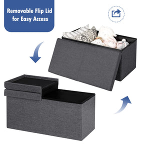 Giantex Storage Ottoman, Upholstered Chest Bench w/Storage Space