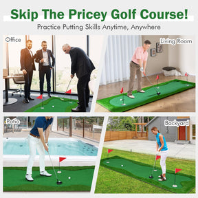 300 cm x 100 cm Golf Putting Green, Professional Golf Training Mat w/ 2 Golf Balls