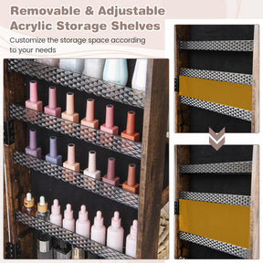 Giantex 164cm Mobile Jewelry Cabinet Armoire, Standing Lockable Jewelry Organizer