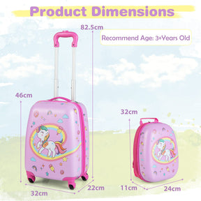 BABY JOY 2 PCS Kids Luggage Set, 13" & 16" Kids Carry On Suitcase Set