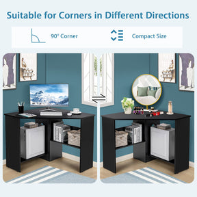 Compact Corner Desk, Corner Study Working Table