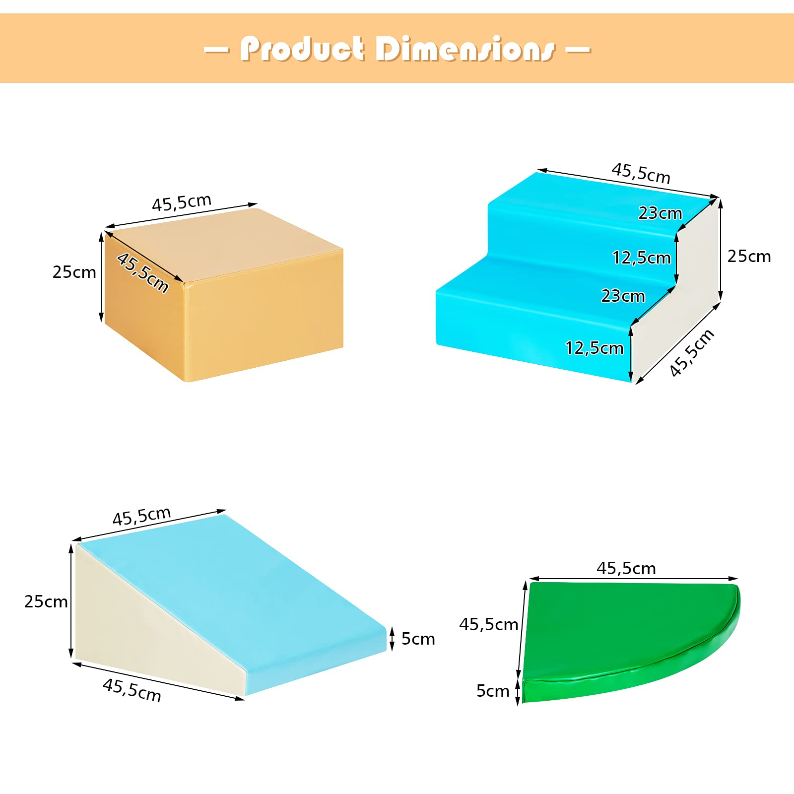 4-Piece Kids Climb Crawl Playset for Nursery and Kindergarten