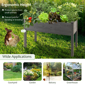 Giantex 76CM High Raised Wooden Garden Bed