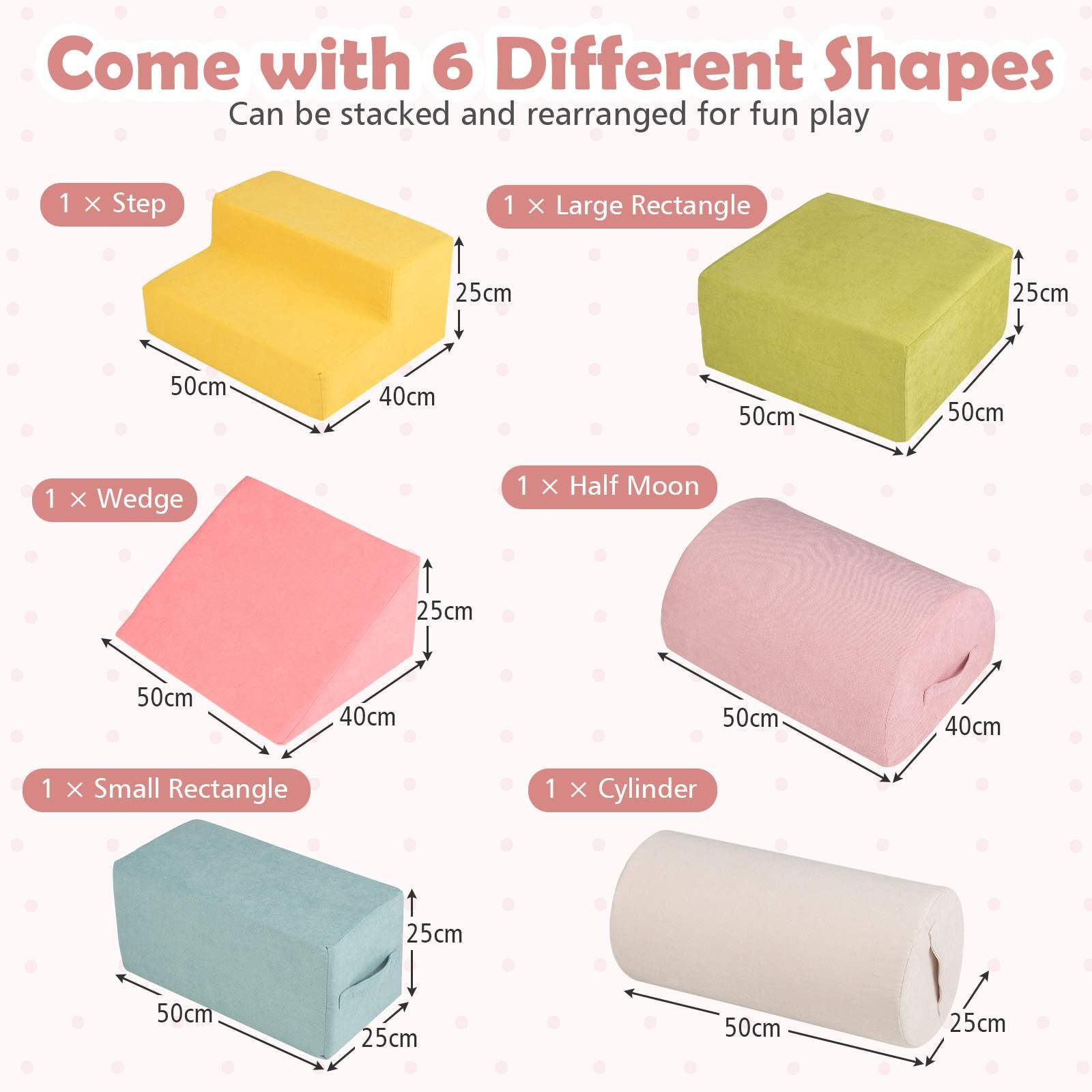 6-Piece Baby Climbing Blocks Kids Indoor Soft Play Structure