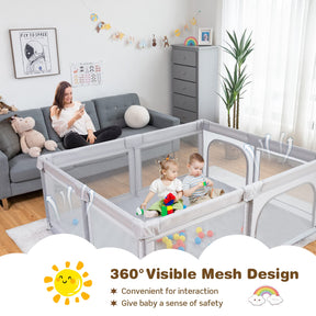 BABY JOY Baby Playpen 185 x 155 x 69 cm Large Play Yard for Infants