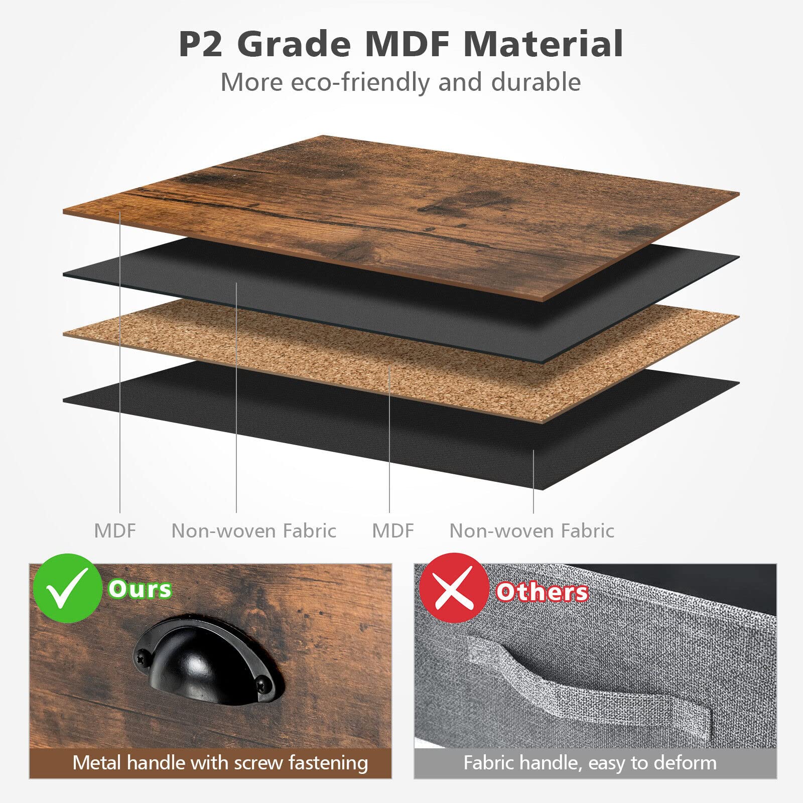 Giantex Dresser Organizer with 5 Drawers, 2-Tier Rustic Storage Organizer