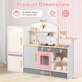 HONEY JOY Kids Little Chef Play Kitchen Set, Role Play Pretend Kitchen w/Range Hood