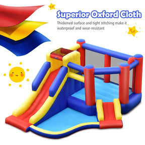 HONEY JOY Inflatable Bounce House with Large Jumping Area, Dual Slide, Ball Pit, Climb Wall, Basketball Hoop