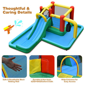 HONEY JOY Inflatable Water Slide, 6-in-1 Kids Water Slide Jumping Bounce House