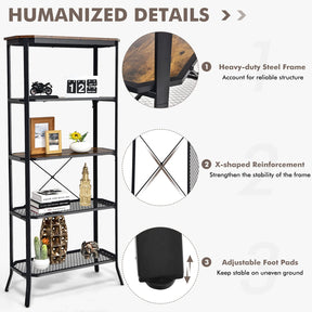 Giantex 5-Tier Bookshelf, Freestanding Shelving Unit