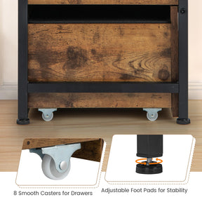 Giantex Storage Ottoman Bench with Padded Seat Cushion, Flip Top Storage Chest with 2 Drawers