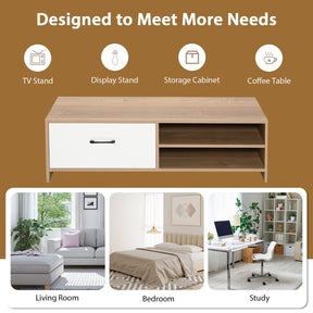 Giantex TV Stand Media Entertainment Center for TVS up to 55", Modern TV Cabinet with 1 Large Drawer