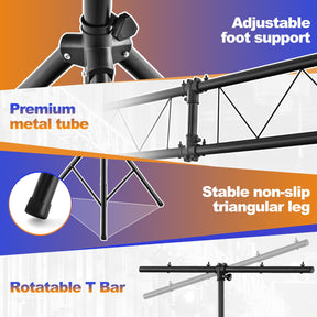 Giantex 4m Lighting Truss System, Heavy Duty Metal Lighting Stand with Adjustable Height