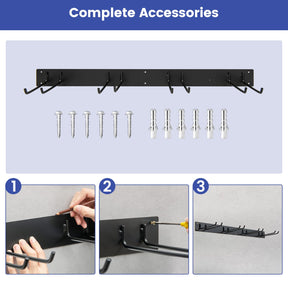 Garden Tool Storage Rack, All Metal Heavy Duty Tool Organizer with 8 Hooks