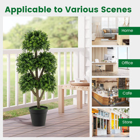 Giantex 115 cm Artificial Boxwood Topiary Ball Tree