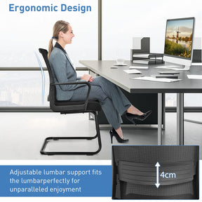Giantex Visitor Chair, Meeting Room Chair w/Adjustable Lumbar Support