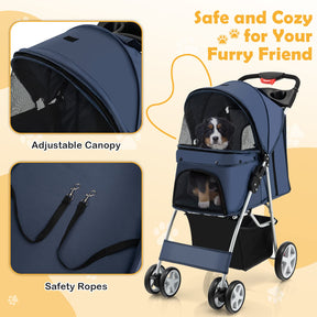 Giantex Folding Dog Stroller for Small Medium Dogs Cats Puppy