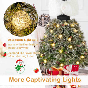150CM Pre-lit Mannequin Artificial Christmas Tree, Hinged Dress Form Xmas Tree w/ 465 Branch Tips