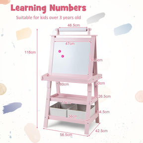 BABY JOY Kids Art Easel, 3 in 1 Double-Sided Standing Easel for Toddlers