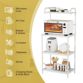 Giantex 4-Tier Microwave Oven Stand Storage, Floor Standing Kitchen Baker’s Rack