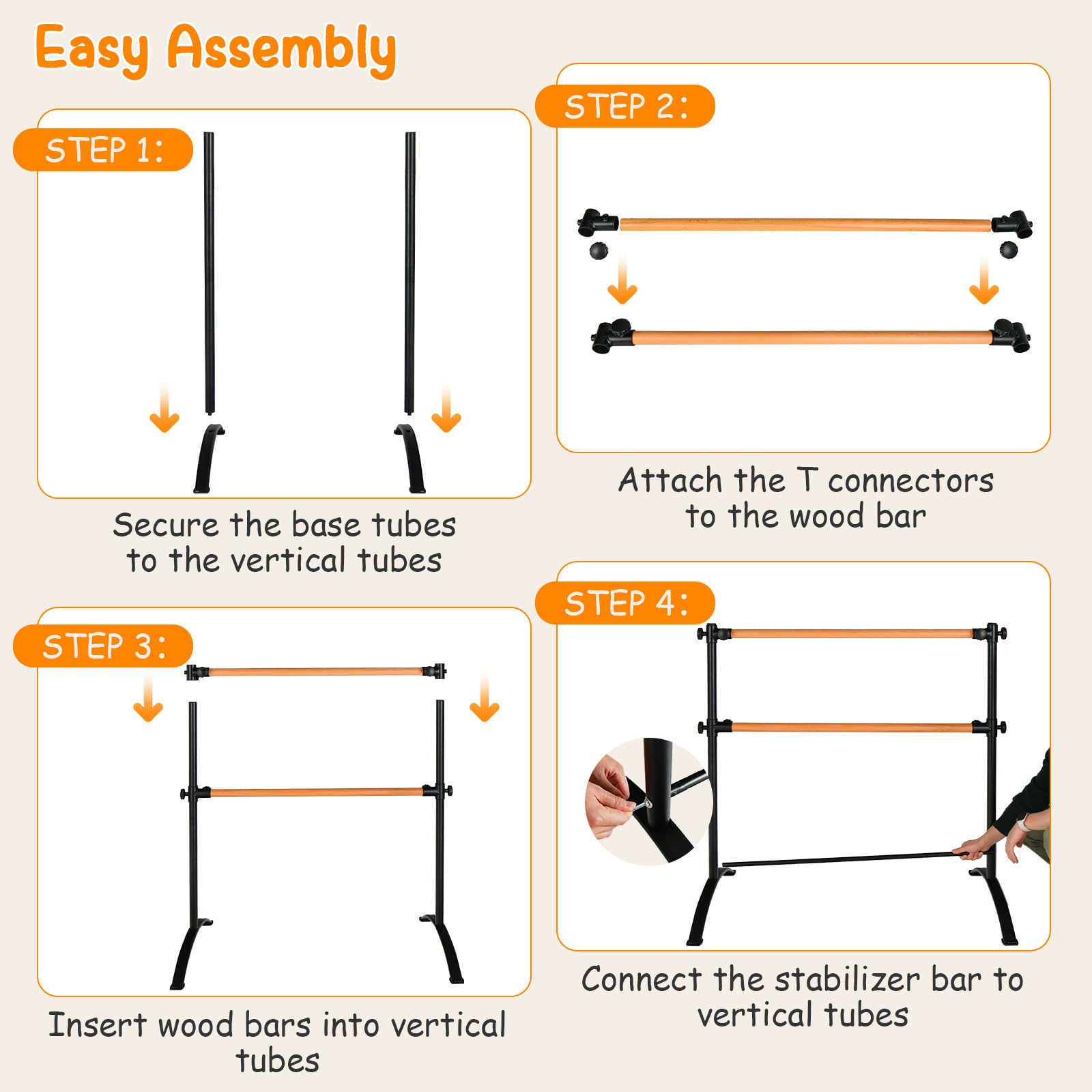 HONEY JOY Portable Ballet Barre