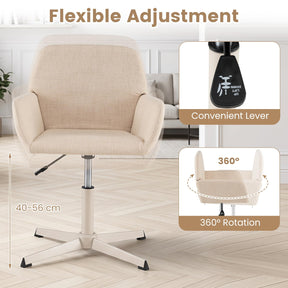 Vanity Chair with Back, 360° Swivel Armchair w/ Adjustable Height