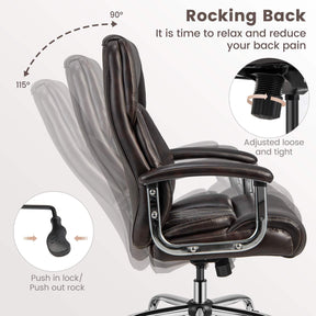 Ergonomic Office Chair for Big & Tall People, 227kg PU Leather Executive Chair w/Extra Wide Seat