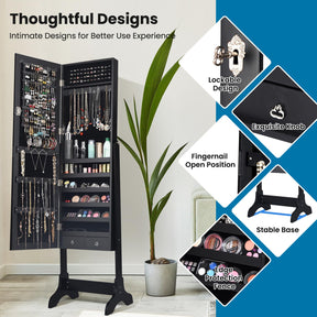 Giantex Jewelry Cabinet, Freestanding Jewelry Cabinet with Full-Length Mirror