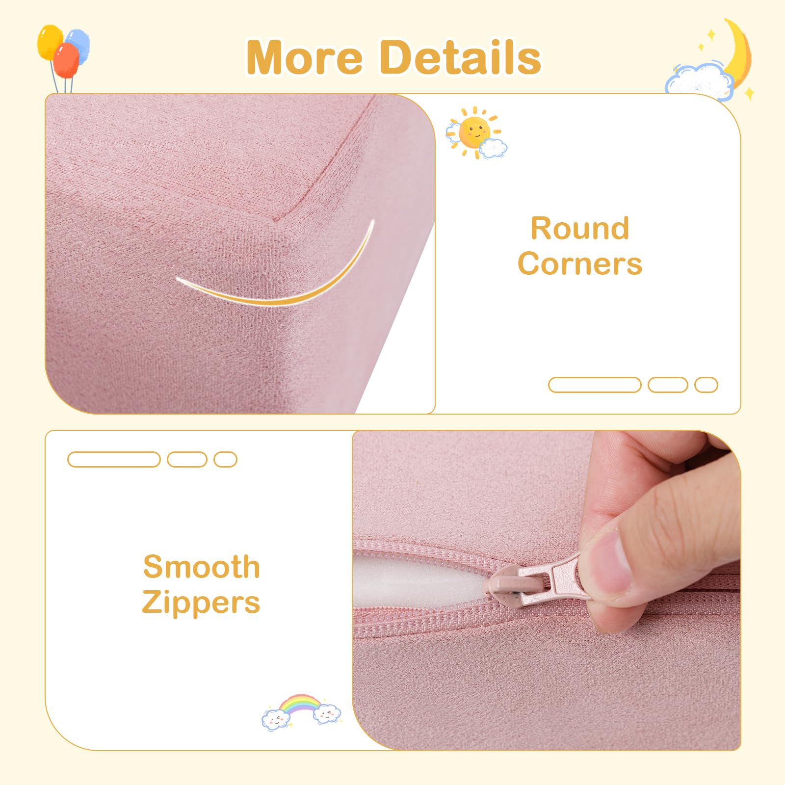 9-Piece Modular Kids Play Couch with Machine-washable Covers