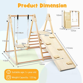 Foldable Montessori Climber Playset with Fun Slide & Adjustable Swing