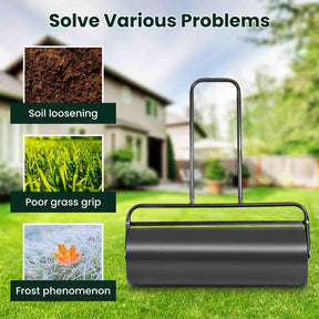 48L/63L Lawn Roller Heavy-Duty Steel Push/Pull Sod Roller Lawn Rolling Machine
