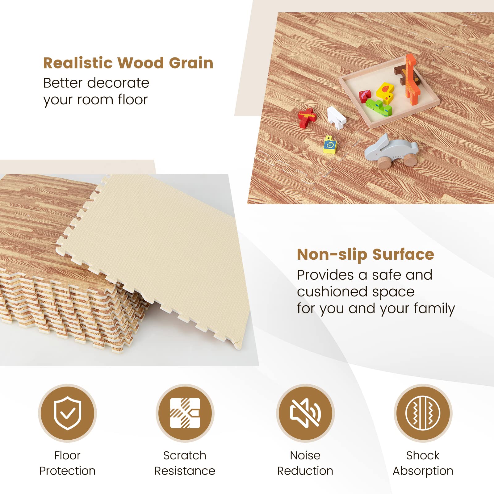 48/96 SQ FT Interlocking Foam Mats, Tiles EVA Floor Mats