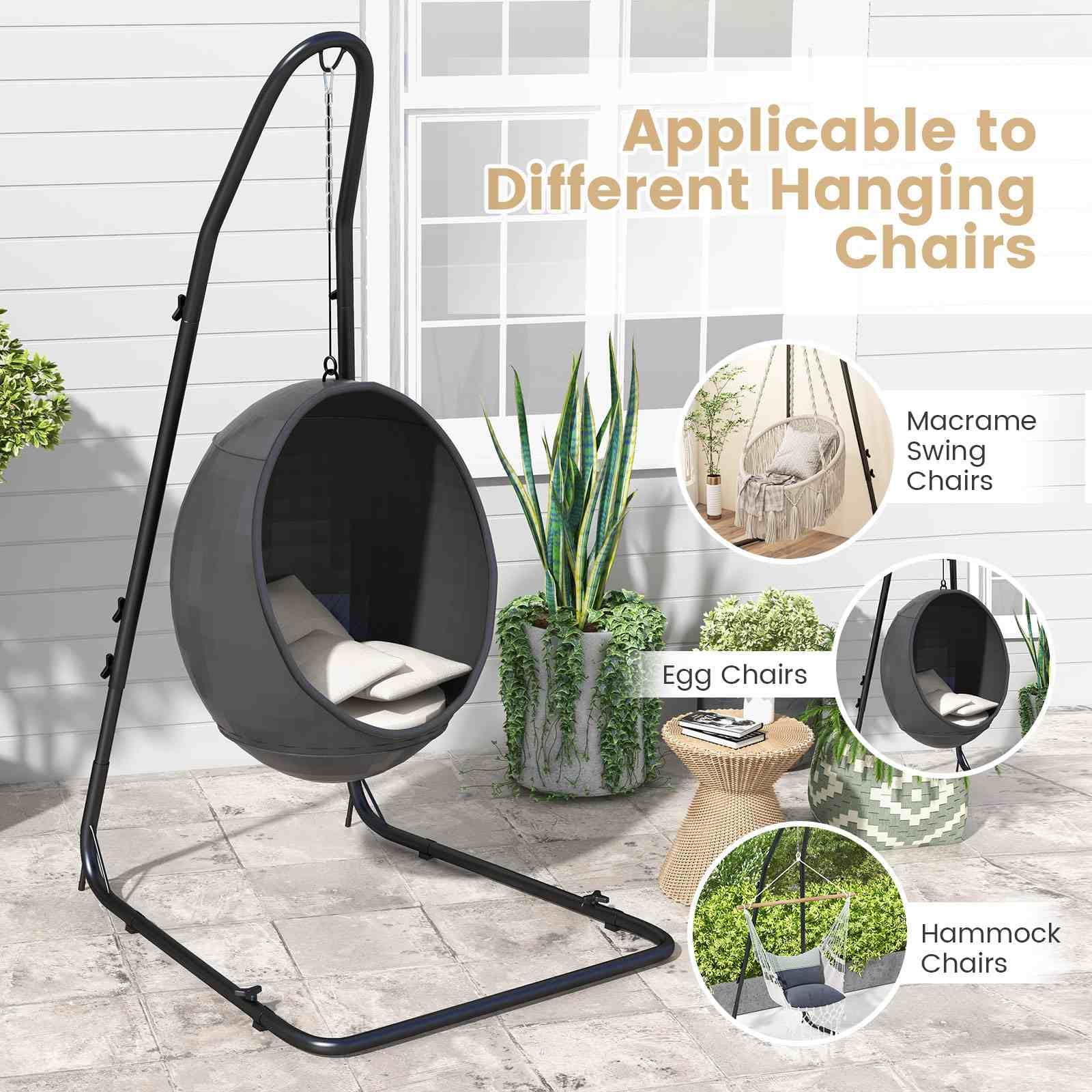 Hammock Chair Stand, Adjustable Swing Chair Stand with Heavy-Duty Steel Frame