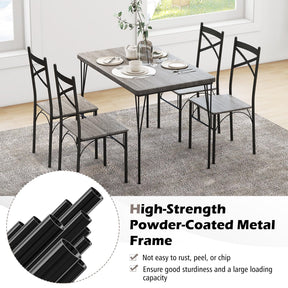 Giantex 5-Piece Dining Table Set, Modern Rectangular Dining Table & 4 Dining Chairs Set