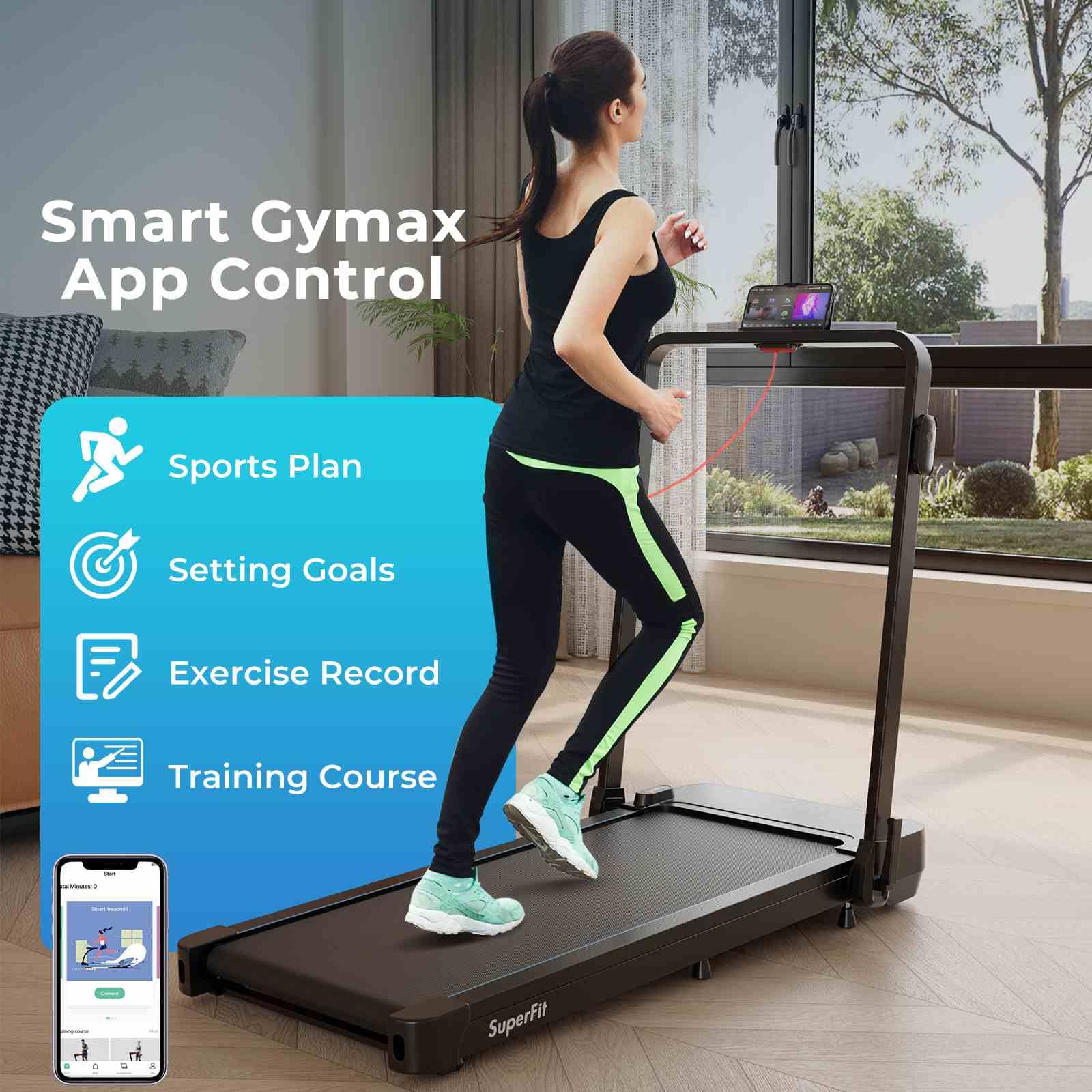 2-in-1 140 kg Capacity Under Desk Walking Pad Remote/APP Control & LED Display