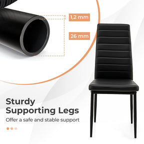 Upholstered Dining Chair Set of 4 Armless Chair w/ Padded Backrest Modern Chair