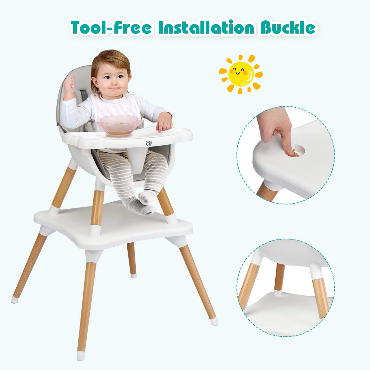 5 in 1 High Chair, Convertible High Chairs for Babies and Toddlers/Booster Seat/Table and Chair Set