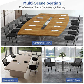 Set of 5 Office Desk Chairs Waiting Room Chair Stackable Reception Guest Chair
