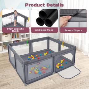 BABY JOY Baby Playpen 185 x 155 x 69 cm Large Play Yard for Infants