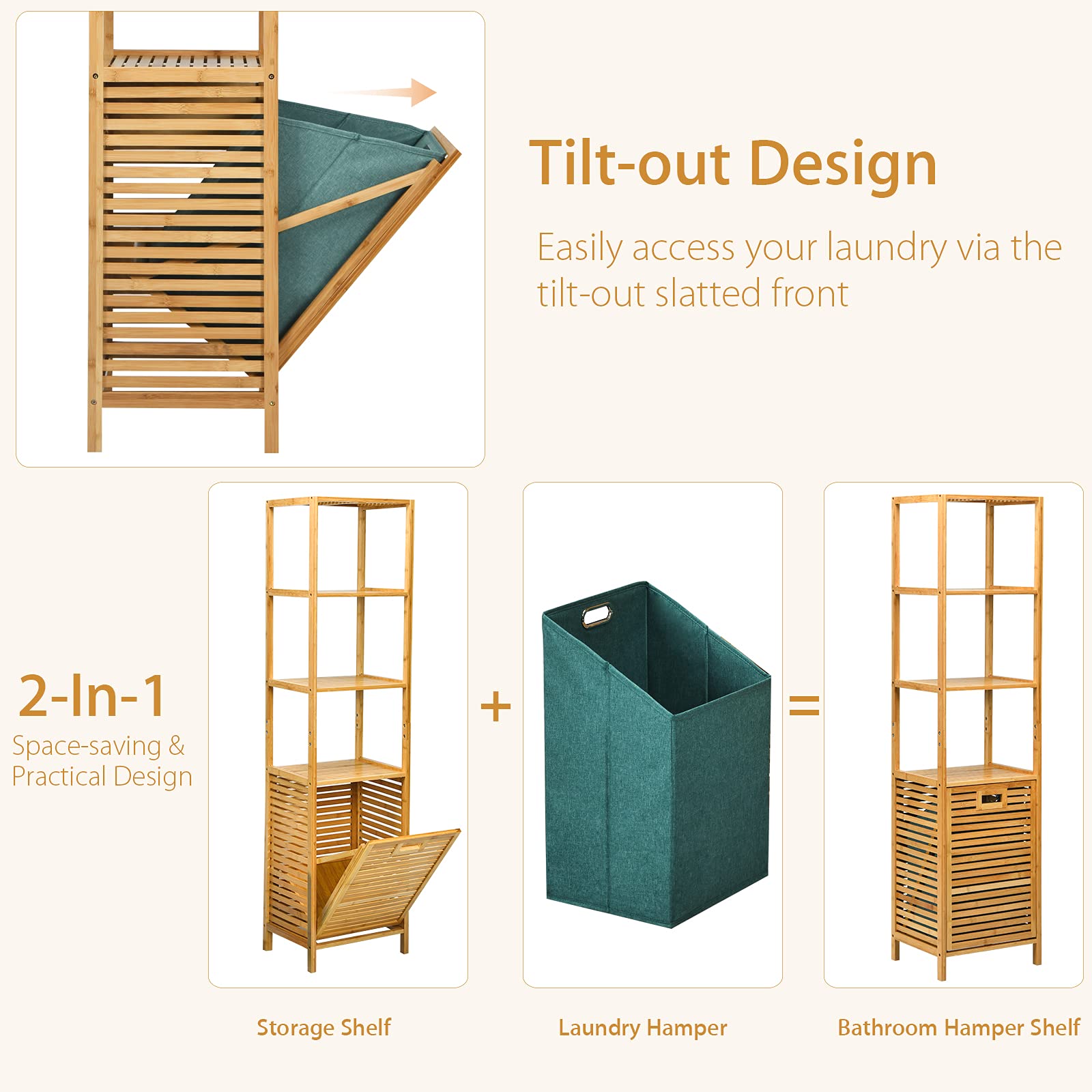 Giantex Bathroom Tilt-out Laundry Hamper