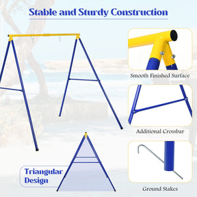 Heavy Duty Steel Swing Frame, 1.8M Large A-Frame Swing Stand w/Ground Stakes